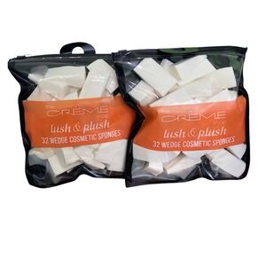 The Creme Shop Lush Plush 64 Wedge Cosmetic Sponges Makeup Applicator Foundation